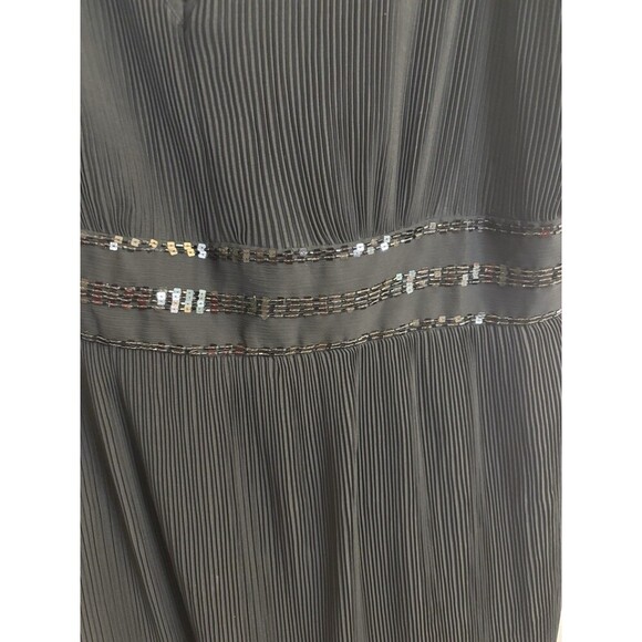 LANE BRYANT Pleated Sleeveless Black Midi Dress Women 16 Sequins Event Formal - Picture 5 of 12